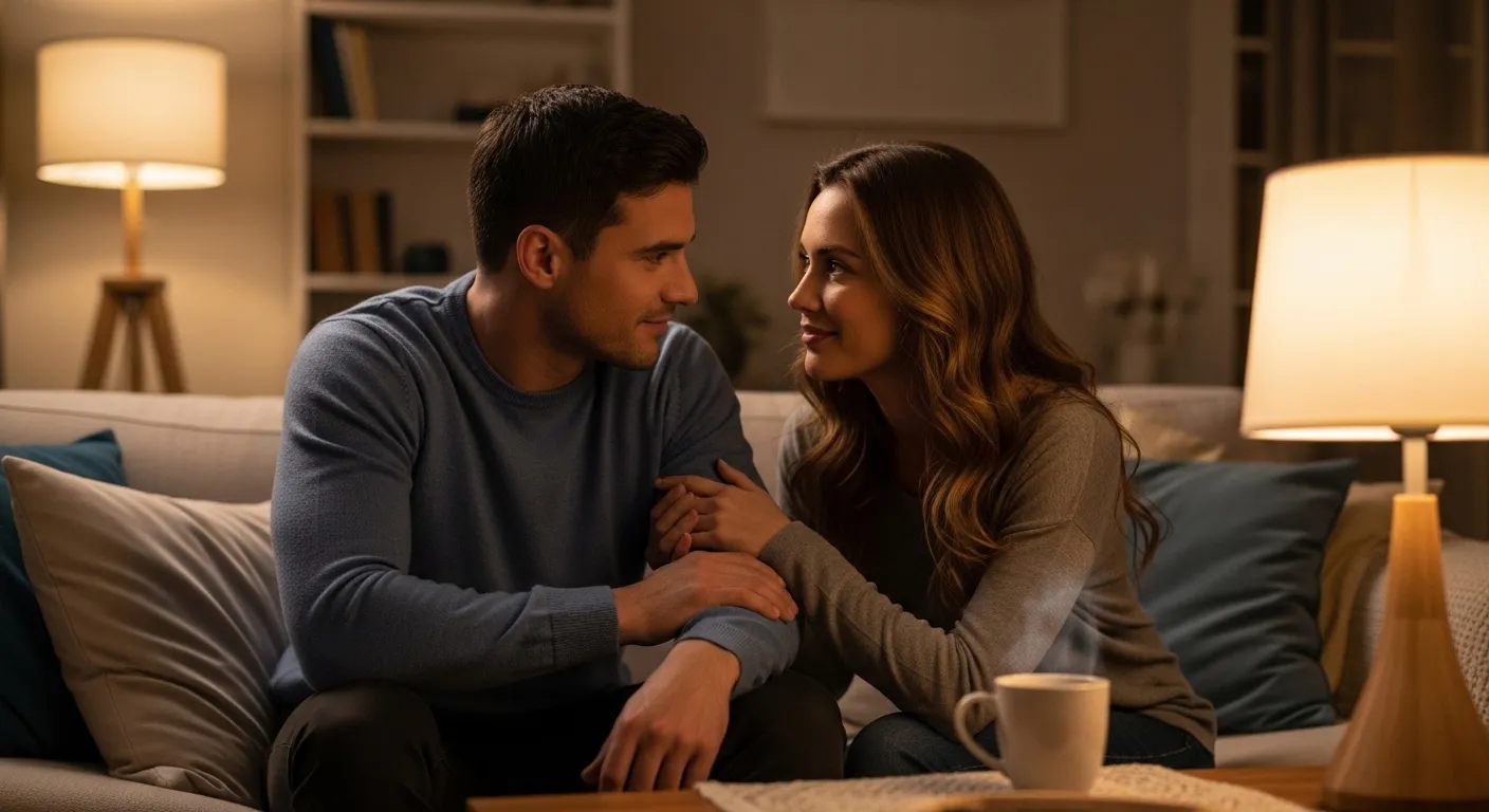 Сердечный разговор пары в уютный вечер