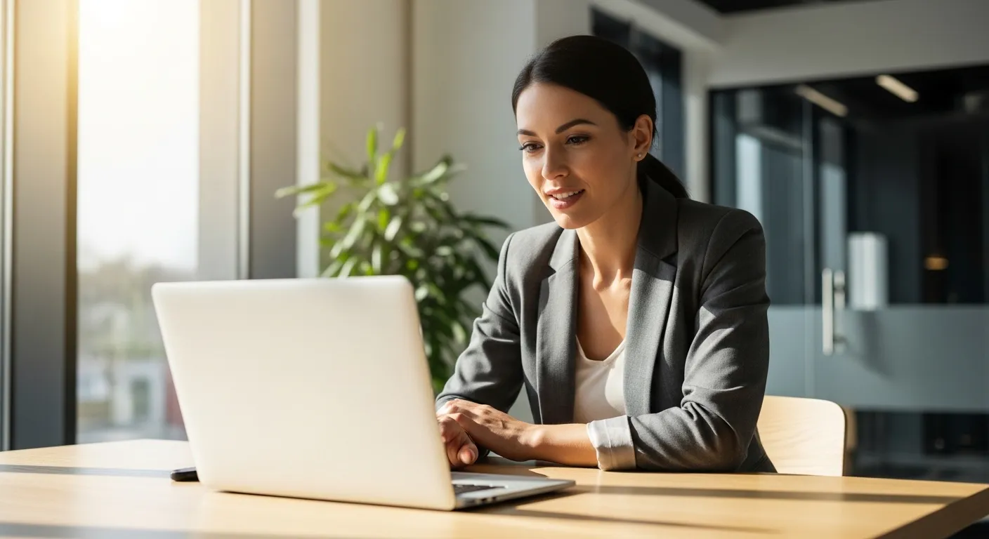 Профессионал на видеовстрече в офисе