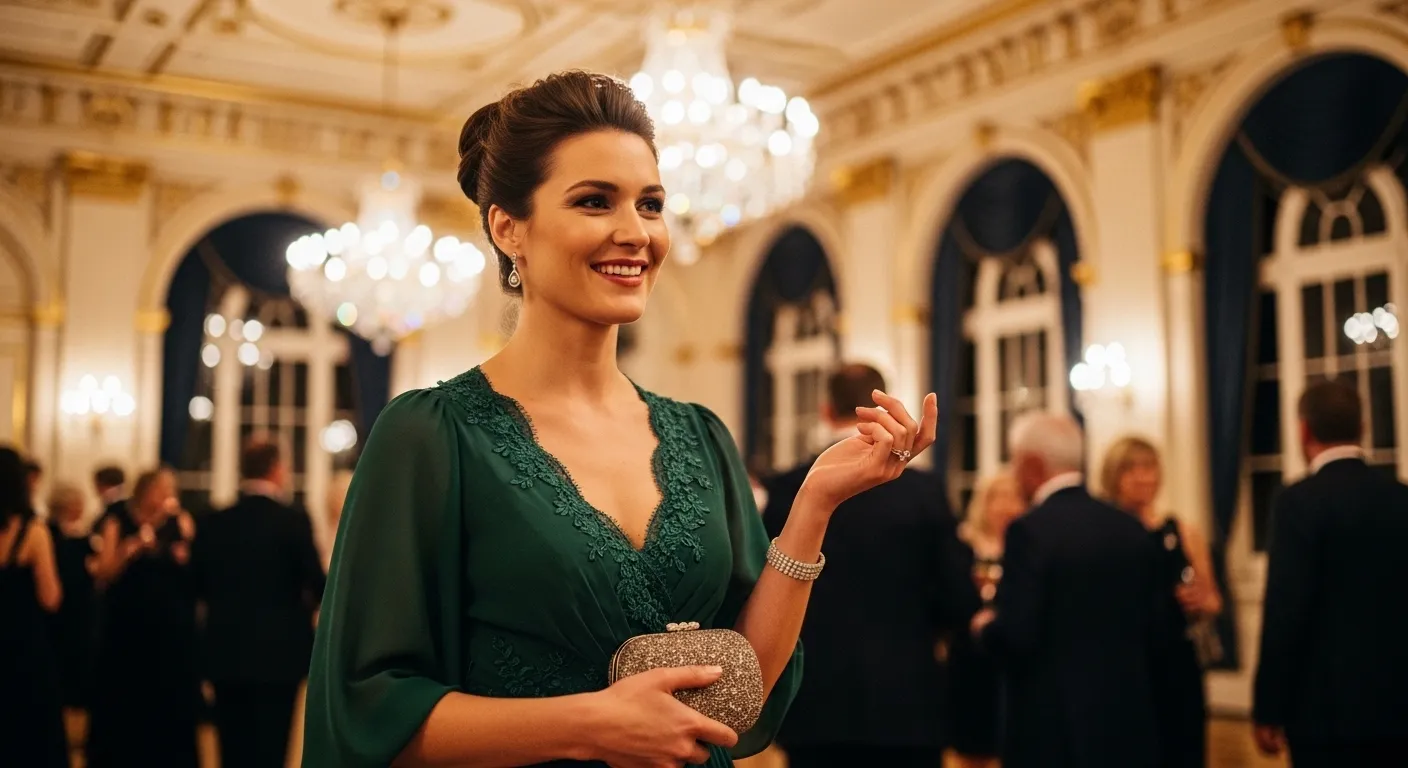 Женщина Скорпион в центре внимания на вечернем мероприятии